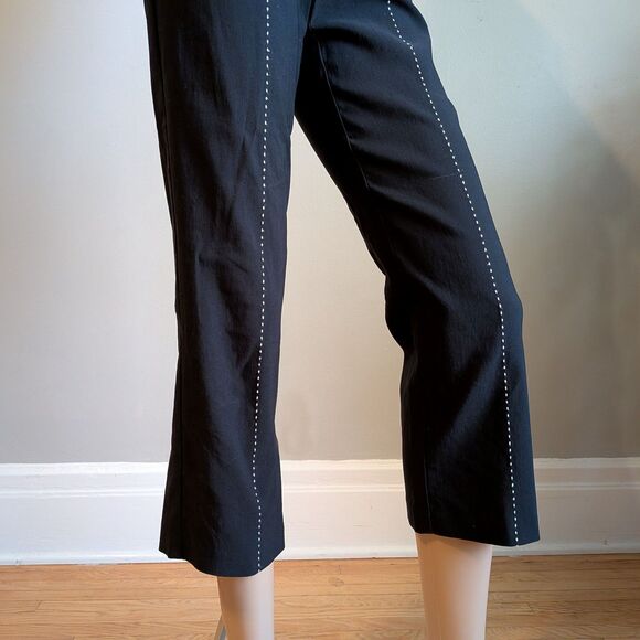 Vintage 90s Y2K Cache Low Rise Trousers Cropped Whimsigoth Corpcore Office 0 - Picture 5 of 10